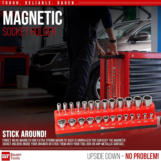 Bauen Tools™ Magnetic Socket Organizer Set