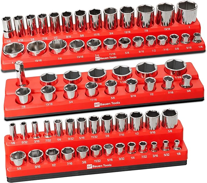 Bauen Tools™ Magnetic Socket Organizer Set