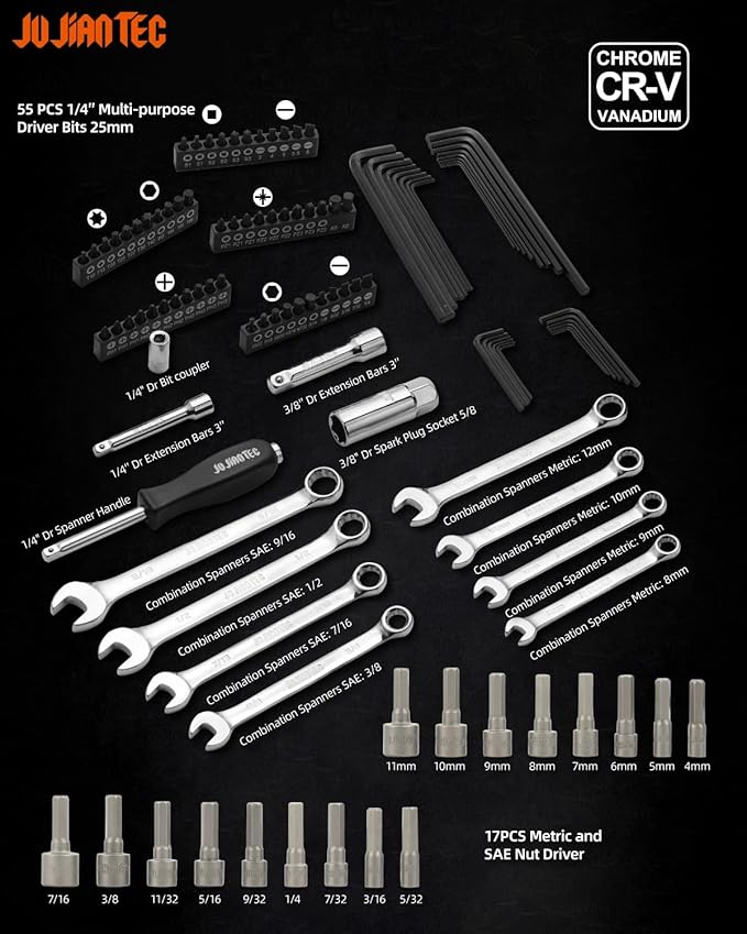 TorqueMaster™ 201-Piece Mechanics Socket & Ratchet Set